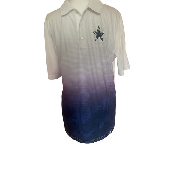 Dallas Cowboys Men's Medium  Fanatics White Blue Gradient  Polo Shirt - Picture 1 of 12
